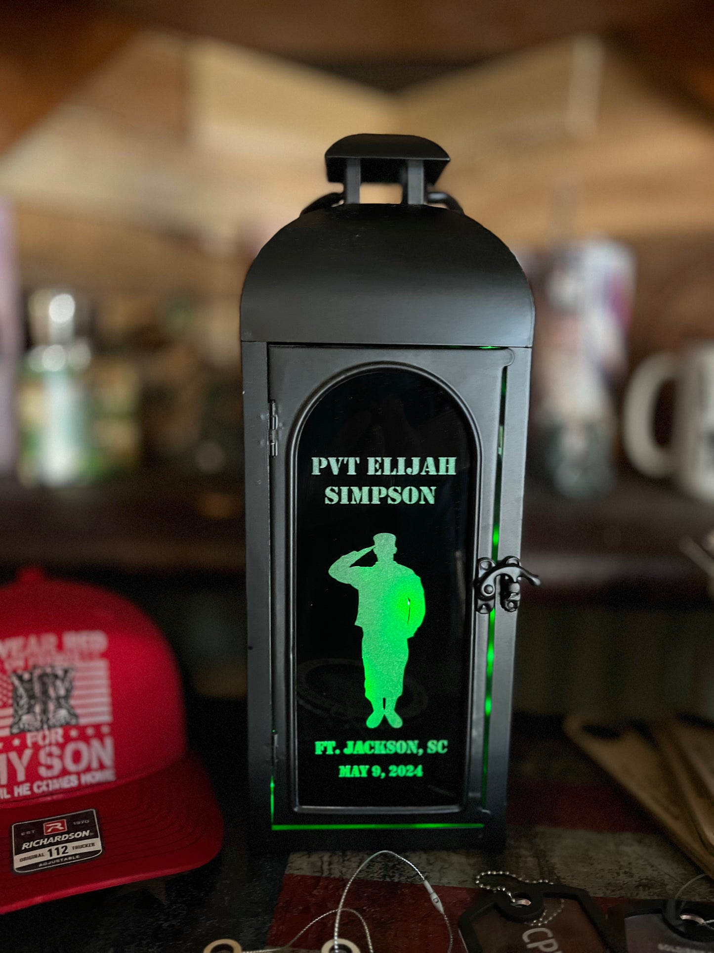 "Black-ops" Etched Forge Lantern