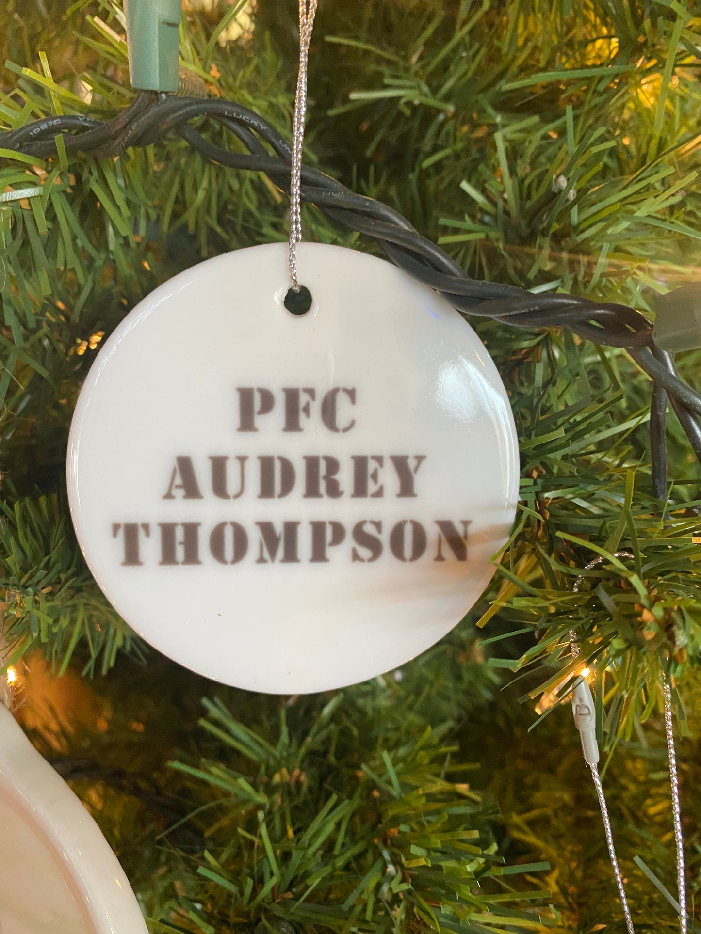 Ceramic 2 sided personalized ornament