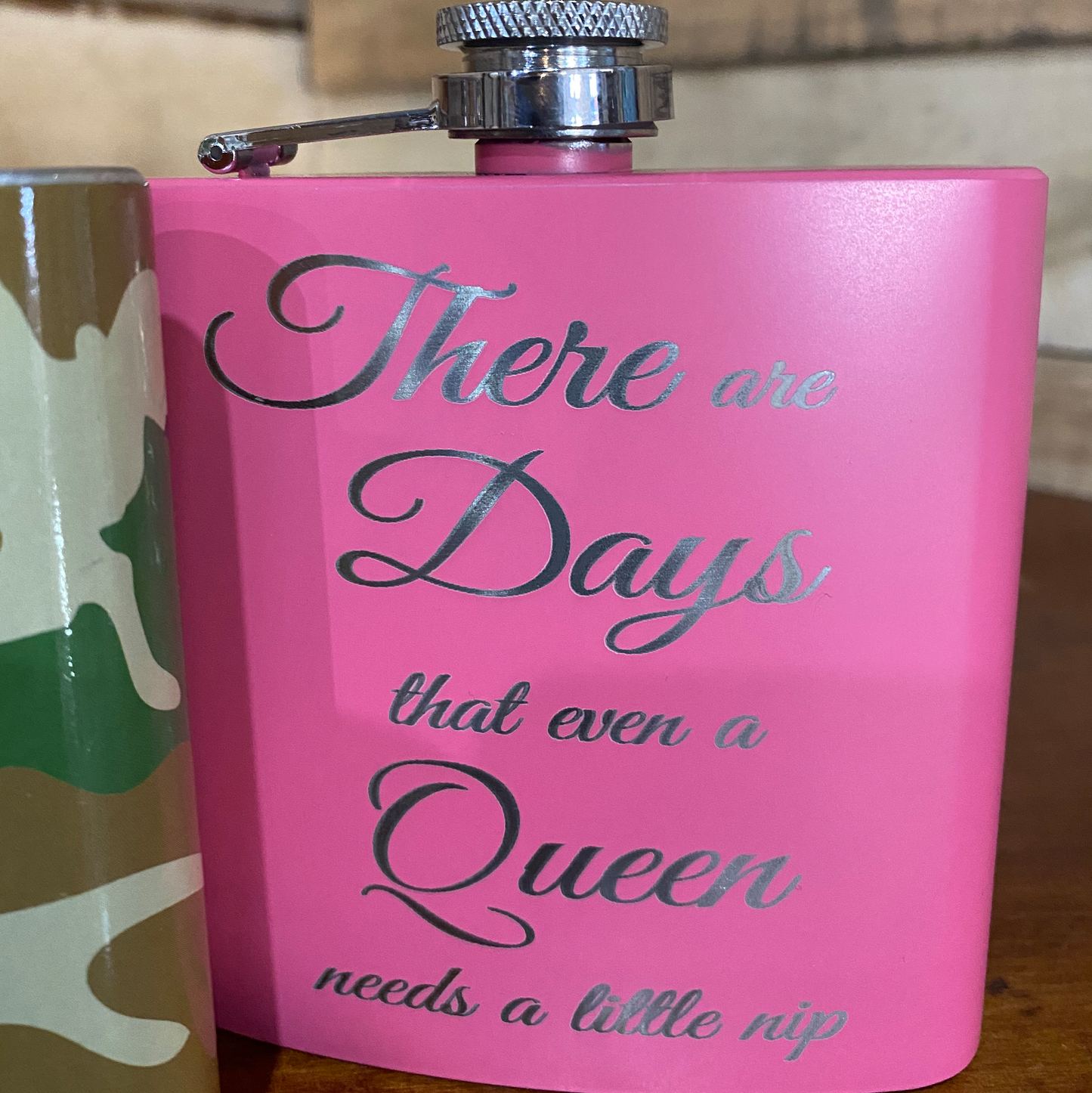 Pink Flask with Custom Message