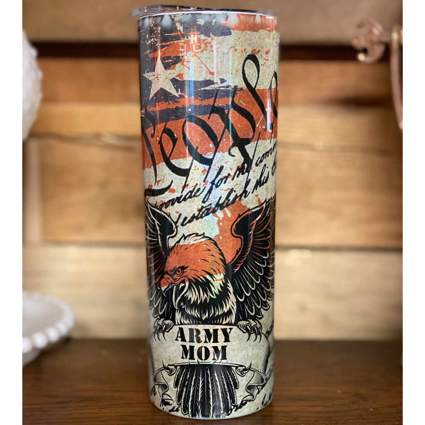 We The People Army Mom Skinny Tumbler