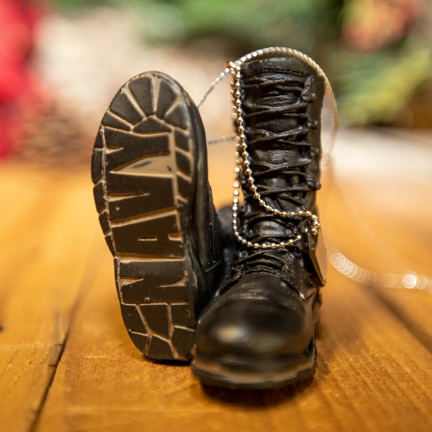 Military Boots Ceramic Christmas Ornaments