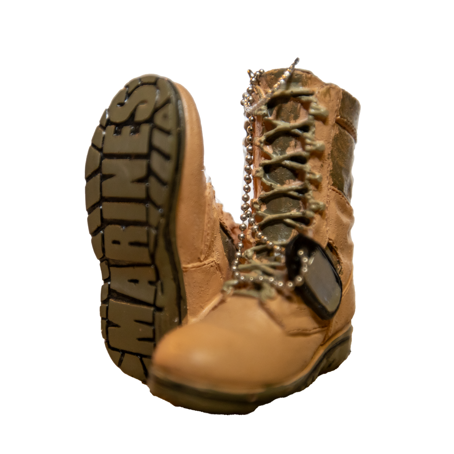 Military Boots Ceramic Christmas Ornaments